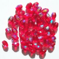 50 8x5mm Red AB Faceted Tapered Oval Beads